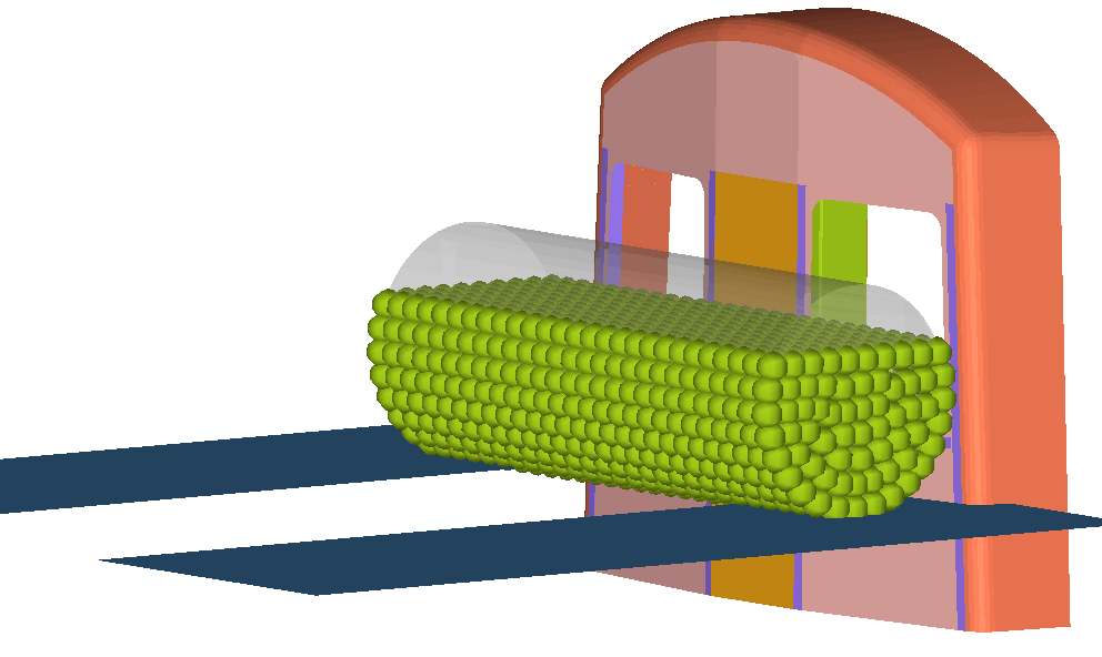 Illustration of the behaviour of the liquid in the slurry tank using SPH