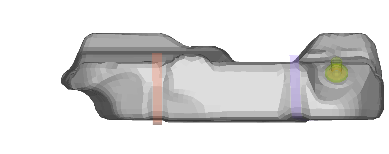 Computer model of a fuel tank being rapidly pushed from the right