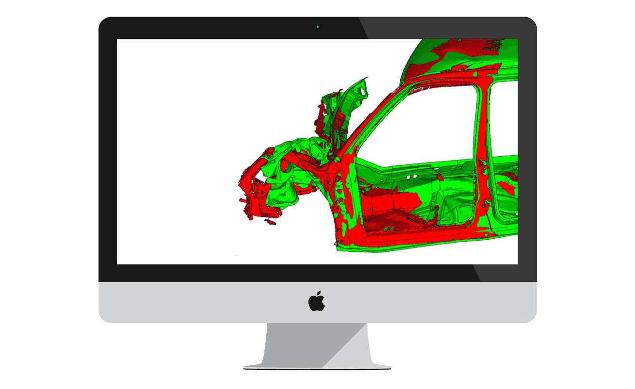 BIW laser scan vs CAE model prediction